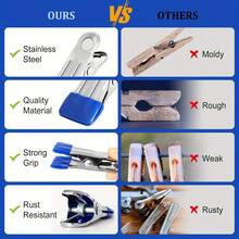 50PCS Metal Clothes Clips, Heavy Duty Stainless Steel Clothesline Clips For Hanging Clothes, Multi-Purpose Strong Grip Clips For Photos, Food Bags, Beach Towels, Laundry Drying, Camping, Kitchen, Crafts, Travel, Yard, BBQ, Mother's Day - Multicolor - View 3