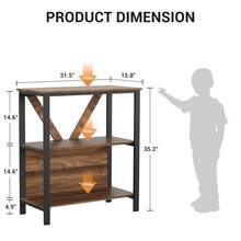 Bookcase - Brown 3-tier - View 8