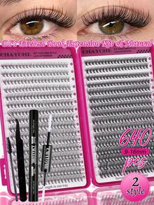 CMAYOME 544/640pcs DIY Eyelash Clusters, Single Eyelashes, Thick And Fluffy D-Shaped Curled Grafting Eyelashes, 8-16mm Mixed Length, Suitable For Various Makeup Looks, Including Eyelash Glue, Lightweight And Reusable Eyelashes, High Cost-Effectiveness - Multicolor - View 16