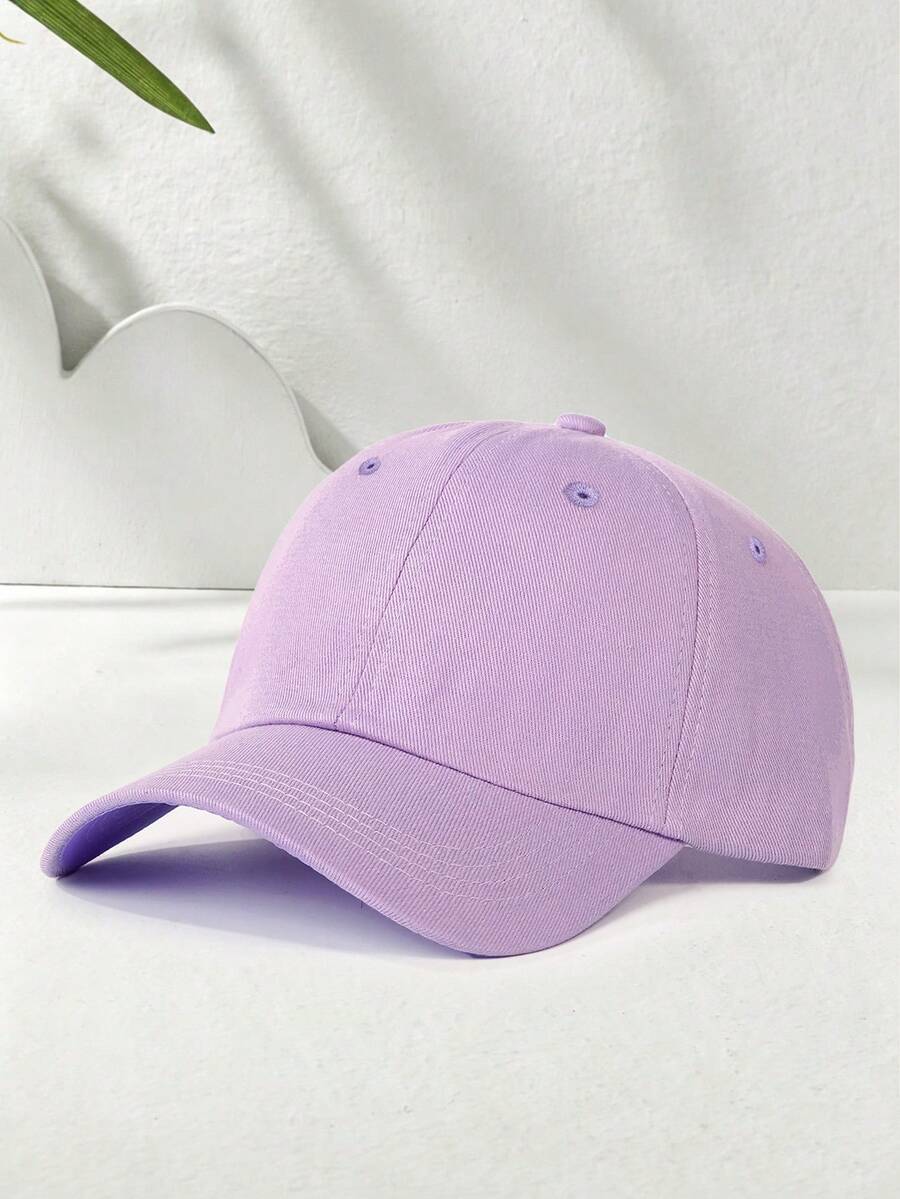 1pc Men's Solid Color Baseball Cap, Adjustable Sun Protection Casual Hat, Spring/Autumn Personalized Embroidered Baseball Cap, Street Fashion Outdoor Sun Protection Casual Hat, Spring/Autumn Travel Beach Vacation - Purple - View 1