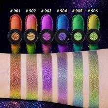CHARMACY High-Pigment Chameleon Eyeshadow Primer Set 2pcs Eye Shadow Shiny Iridescent Powder Cyberpunk Geometric Crystal Black Round Case Multi-Reflective Crease-Proof Eye Glitter Cosmetics For Stage Music Festival Christmas Winter Fall - 906 - View 7