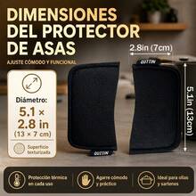 Black Neoprene Pot Handle Protectors, Heat Insulating Covers With 3D Mesh Textured Fabric For Secure Kitchen Grip, 13 X 7 Cm, Pack Of 2 - 黑色 - 查看 2