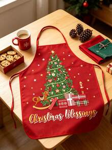 Christmas Kitchen Chef Cooking Apron, A Cute Santa Baking Apron, A Christmas Party Gift, Suitable For Cooking, Barbecue Activities And Christmas Party Decorations. - Multicolor - View 6