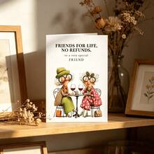 OBOVAY 1pc "Friends For Life, Non-Refundable" Funny Best Friend Birthday Card With Envelope, Humorous Friendship Greeting Card - View 1