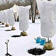 Winter Thickened Protective Cover, Breathable Plant Winter Frost Protection Cover With Visible Zipper Closure And Drawstring Design, Garden Small Tree Potted Plant Shrub Windproof Cold-Proof Warm Cover - A - View 8