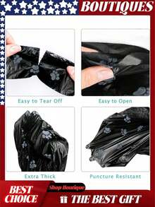 300 Counts/20 Rolls Dog Poop Bags, Leak-Proof Pet Waste Bags, Suitable For Outdoor Dog Walking (Multiple Sizes) Thickened Leak-Proof Pet Poop Bags, Suitable For Outdoor Cleaning, Pet Essentials - Multicolor - View 7