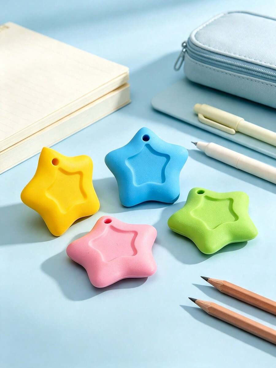 30/10pcs Star Eraser Precise Wiping, Easy To Wipe, Wear-Resistant Eraser Does Not Fall Off, Multifunctional Like Leather Eraser - Multicolor - View 1