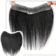 Glueless Invisible Toupee For Men Human Hair Fringe Bangs 6 Inch Thin Skin 4x16cm Front Hairpiece - Multicolor - View 3