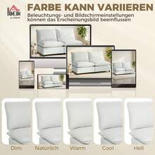 HOMCOM Modular Lounge Chair Faux Leather Upholstered 146 Cm Grey | Wide Seat Depth, Modern Relax Chair, Small Spaces, Living Room, Bedroom - Grey, 2 Pieces - View 9