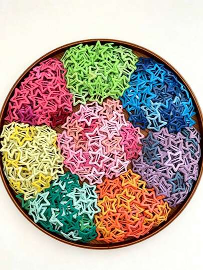 Random 200/150/100/50pcs Women's Hair Clips, Colorful Sweet Cute Star BB Clips, Suitable For Bangs And Side Hairstyles, Ideal For Holiday Parties And Street Wear, Summer Hair Accessories