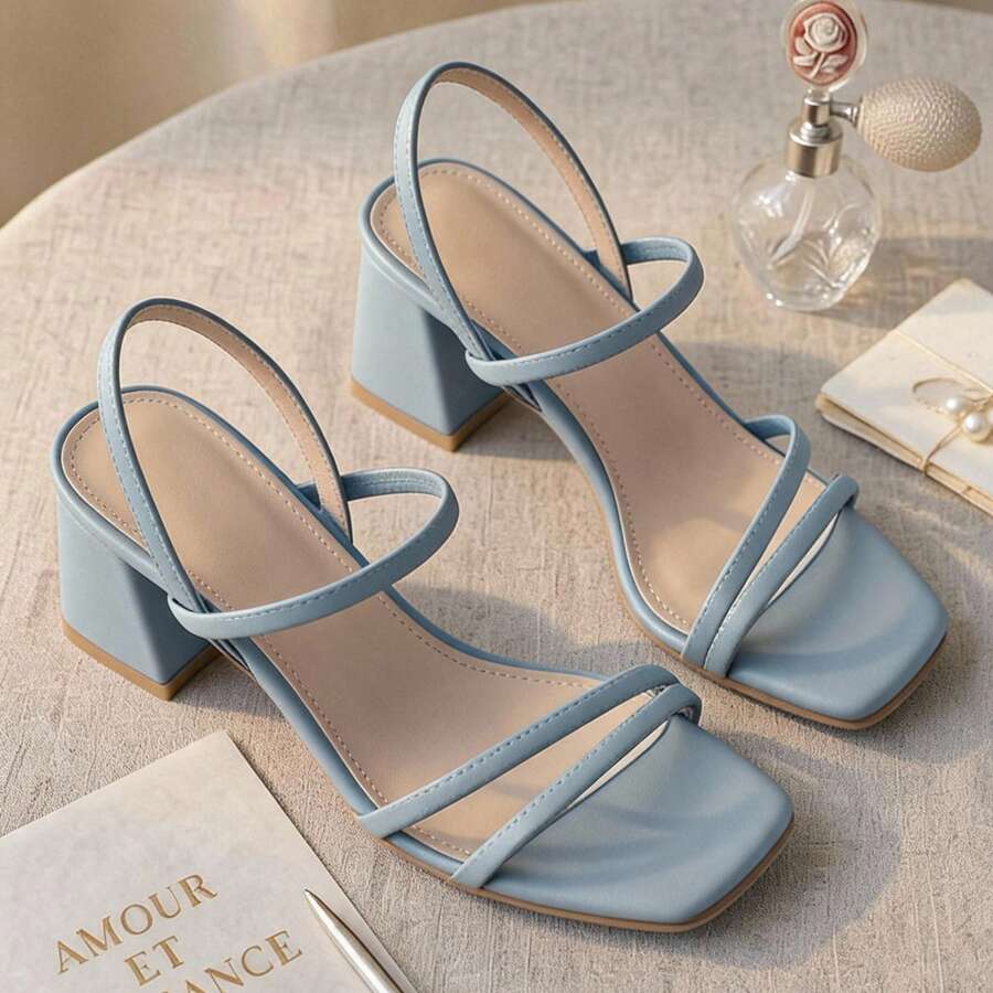 Women Heeled Sandals - Baby Blue - View 1