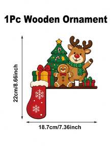 1pc Christmas Wooden Door Corner Decoration, Gingerbread Man & Reindeer Pattern Door Frame Corner Ornament, Multi-Functional Decorative Sign, Joyful Christmas Decor, Christmas Decoration, New Year Decoration, Christmas Home Decor, Christmas Hanging Ornament, Christmas Gift, Window Frame Decoration, Fireplace Decoration, Winter Party Small Gift, Xmas Decor, Christmas Decor, Merry Christmas - Moose - View 10