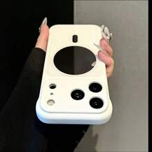 Magnetic Shockproof Phone Case Compatible With IPhone, Large Opening Full Camera Lens Protection, Matte Wavy Texture Anti-Fingerprint Protective Cover, Compatible With Wireless Charger, Designed For Women, Suitable For IPhone 18/Ultra/17/16/15/14/13/12 Series - White - View 5