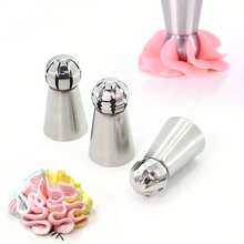 3pcs Russian Piping Tips, Cake Frosting Piping Tips, Russian Ball Piping Tips Cake Decorating Set - Multicolor - View 8