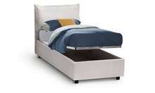 Dmora Alistair - Letto Singolo, 95x205 cm Bianco, Contenitore Made in Italy - Bianco - Visualizzare 6
