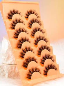 7 Pairs Soft False Eyelashes With Layered Wispy Texture, High-Definition Camera-Ready Look, Perfect For Light Makeup - View 9
