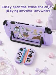 Jemdura, Compatible With Switch 2nd Generation Protective Case (2025), 1pc Cat Line Drawing Switch Game Console Accessory Protective Shell, Compatible With Switch 2 Model, Expandable Kickstand Hard Shell, Best Gift Compatible With Switch Players. - View 10