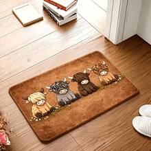1pc Cute Highland Cow Doormat, Bathroom Mat, Durable Machine Washable Entryway Rug, Suitable For Indoor, Living Room, Bedroom, Kitchen, Office, Hallway, Porch, Dog Mat, Front Door Mat, Entryway Mat - Multiple Styles - View 6