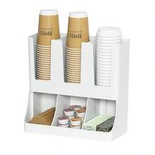 Multifunctional Coffee Cup Storage Rack, Suitable For 8-22oz Cups And Espresso Coffee Capsules, Integrated Straw And Utensil Holder, Dual-Use Straw And Napkin Rack, Countertop Organizer, Suitable For Kitchen, Office, Coffee Bar Space Design, Countertop/Wall-Mounted, Tea And Spice Storage, Coffee Bar Storage Rack, Suitable For Office, Breakroom, Home Kitchen - Multicolor - View 14