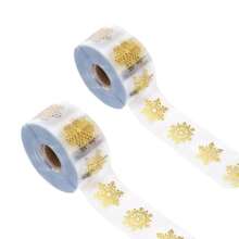 500pcs/Roll, Gold Shiny Transparent Christmas Snowflake Seal Stickers, Round Gift Packaging Labels, Self-Adhesive Decorative Stickers, Suitable For Christmas Gifts, Christmas Decorations, Gift Wrapping, Sealing Stickers, Scrapbooking And DIY Crafts - One Size - View 12