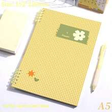 A5 Removable Spiral Notebook, No‑Hand‑Hurt Coil Design Journal, Grid Cover Loose‑Leaf Notebook For Student Note‑Taking & Daily Planner - A - View 2