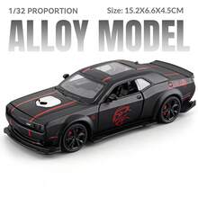 1pc 1:32 Scale Collector Grade High-Quality Electroplated High-Detail Alloy Die-Cast And Rubber Hellcat Style Muscle Car Model, Modern American Muscle Car Style, Suitable For 14 Years And Above, Car Enthusiast Collection, Birthday, Holiday Gift And Home Decor - Multicolor - View 12