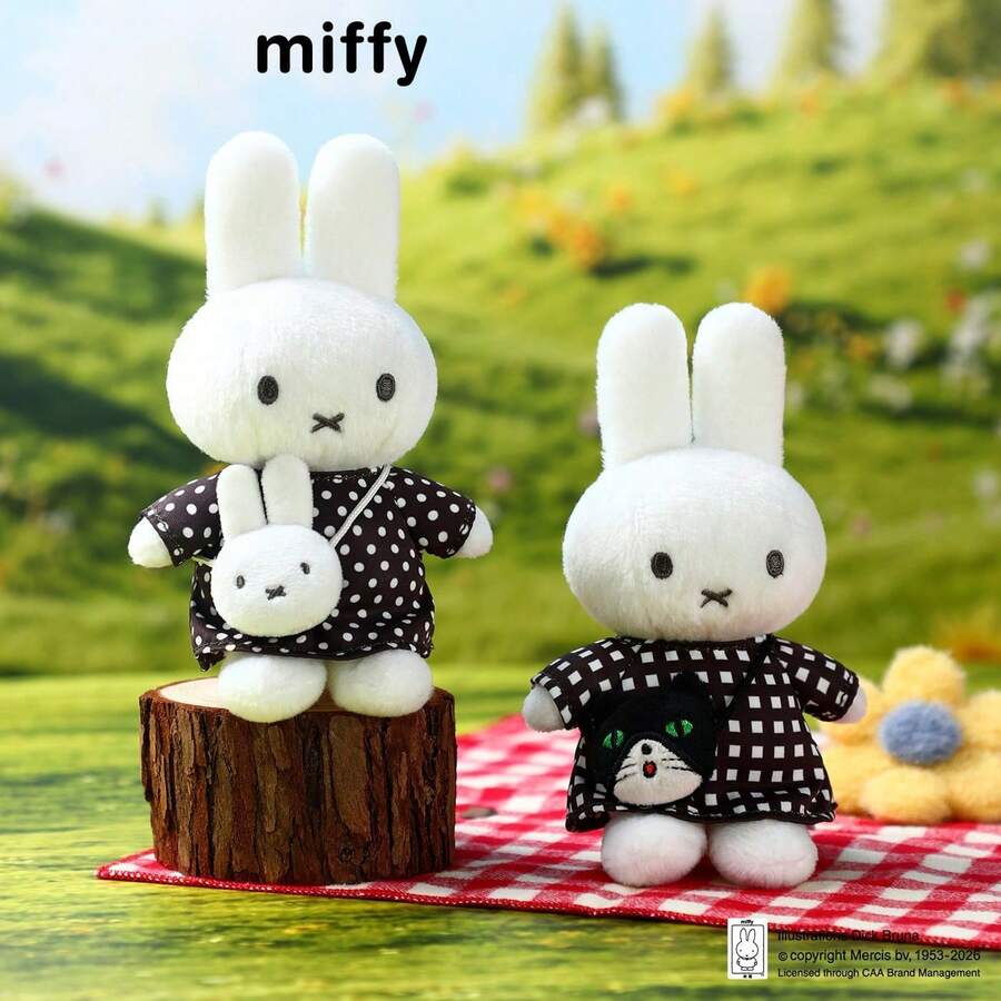 Miffy 毛絨吊飾娃娃，經典 Miffy 兔子設計，柔軟可愛，可裝飾包包與鑰匙圈，溫馨生日紀念禮物 - 彩色 - 查看 1