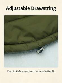 Metglad Dog Winter Padded Coat, Thermal Lined Thickened Pet Cold-Proof Coat, Foldable Plush Stand Collar, With Hidden Leash Hole And Adjustable Drawstring, Comfortable And Non-Restricting, Suitable For Indoor And Outdoor Use For Large, Medium And Small Dogs Snow Suit - Army Green - View 11