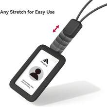 ID Card Lanyard, Silicone ID Card Holder Business Card Protective Case, With Retractable Cord, Quick Release Buckle, 2 Card Slots, Suitable For Office Staff, Teachers, Employees, Cruise Black - Silicone Card Sleeve - View 5