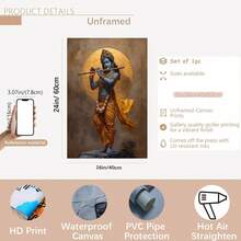 1 pieza Póster Moderno del Dios de la Flauta - Arte de Pared de Deidad & Zen, Impresión en Lienzo, Adecuado para Sala de Estar, Dormitorio, Decoración de Estudio de Yoga - Regalo Espiritual para Espacio de Meditación, Arte Religioso, 2D Plano - C - Ver 16