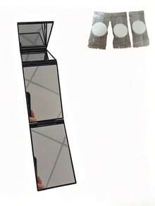 360° Rotatable Handheld Makeup Mirror, Four-Sided High-Definition Mirror With Full-View Rear Design, Suitable For Haircutting, Grooming And Shaving, Compact Foldable, Space-Saving, Lightweight And Portable, Multi-Function Travel Home Bedroom Mirror - Multicolor - View 5