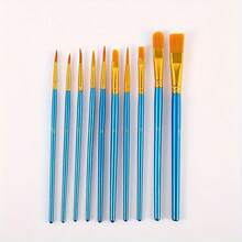 10pcs Multi-Function Nylon Bristle Art Paint Brush Set, Watercolor, Gouache, Liner Brushes - Sets - View 4