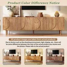 Tv Stand Natural With Storage With Shelves With Doors Made Of Wood For Living Room - Natural - 查看 10