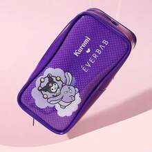 SANRIO 1pc Minimalist Purple Double Zipper Pencil Case, Large Capacity Storage Pencil Pouch, Waterproof Wear-Resistant Student Stationery Box, Clear Visible Desktop Organizer Bag, Cute Artistic Creative Gift Stationery - One Size - View 7