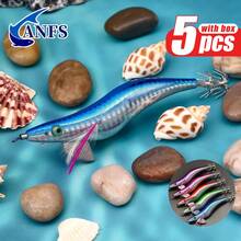 ANFS 5pcs Squid Fishing Lure -Egl Lure Fishing Bait Squid Jigs For Octopus Cuttlefish, Saltwater Hard Bait - Multicolor - View 9