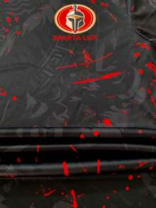 Greek Spartan Warrior Style Customized Men's Soccer Jersey & Customizable Name & Number & Round Neck Lightweight Soccer Sports Top & Suitable For Soccer Matches, Training, Daily Wear, Gifts - Black - View 9