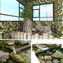 1 Roll Self-Adhesive Stone And Floral Pattern, Rental-Friendly Premium PVC Wallpaper Contact Paper, Modern Vintage 3D Effect, Easy To Install Wall Covering, Suitable For Bedroom, Living Room, Accent Wall, Furniture Refurbishment, Rental Home Decor, All Season Use, Christmas Decoration. - Lithops - View 4
