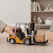 Rechargeable Remote Control And App-Controlled Toy Forklift With Lights, Sounds, Hook, And Trailer, Vehicles - Yellow - View 9