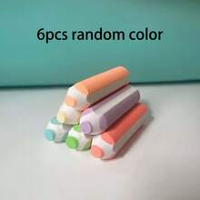 6pcs Random Color Pencil‑Shaped Erasers, Cute Hexagonal Strip Eraser, Soft Clean Erasing No Residue, Durable Rubber Eraser For Homework Drawing, Portable Student School Office Stationery Supplies - Pen-shaped Eraser - View 7