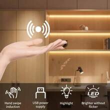 Smart 2835 LED Light Strip With USB Power And Motion Sensor, Flexible USB Strip, Customizable DIY Cutting, Warm White/White Ambient Lighting For Bedroom, Kitchen And Closet, Easy Installation, Perfect For Holiday Decoration - Multicolor - View 2
