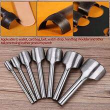 7 unids/set herramienta de artesanía de cuero herramientas de perforación en forma de herramientas de corte de cuero artesanal punzón - A - Ver 8