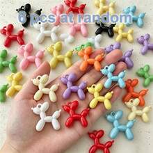 Colgante de perro de globo de dibujos animados DIY, color aleatorio, encantador de perro de acrílico colorido y lindo, adecuado para llaveros hechos a mano, fundas de teléfono - Multicolor - Ver 4