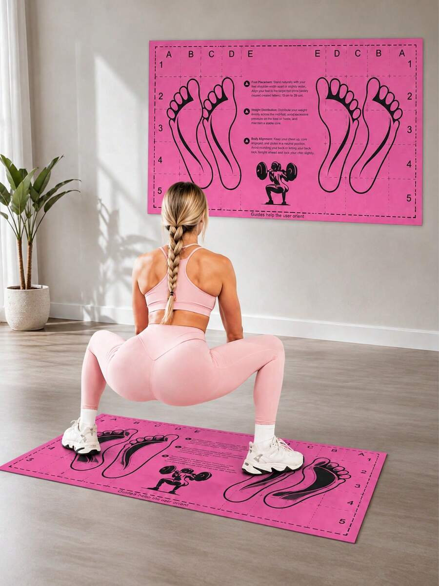 Anti-Slip Training Mat For Squats, Which Helps Improve Exercise Efficiency, Is Anti-Slip, Soft And Elastic, Easy To Clean And Store, Suitable For Gym Workouts And Home Sports, Indoor/Outdoor Activities, Suitable For Yoga