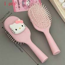 Hello Kitty Detangling Hairbrush By Sanrio - 1pc Portable Air Cushion Comb With An Adorable Cartoon Design And A Massage Feature For Effortless Styling - Multi-color - View 9