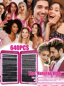 CMAYOME 544/640pcs DIY Eyelash Clusters, Single Eyelashes, Thick And Fluffy D-Shaped Curled Grafting Eyelashes, 8-16mm Mixed Length, Suitable For Various Makeup Looks, Including Eyelash Glue, Lightweight And Reusable Eyelashes, High Cost-Effectiveness - Multicolor - View 10