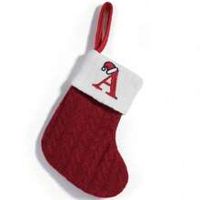 1pc Cute Letter Christmas Sock Decoration Creative Christmas Tree Hanging Ornament Woolen Knitted Socks Decor Prop - A - View 25