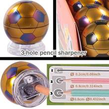 1pc Random Gold Pencil Sharpener, 3-Hole Design, Can Sharpen Different Thickness Pencils, Suitable For Art, Office, Home And Workplace - Multiple Colors and Random Styles - View 5