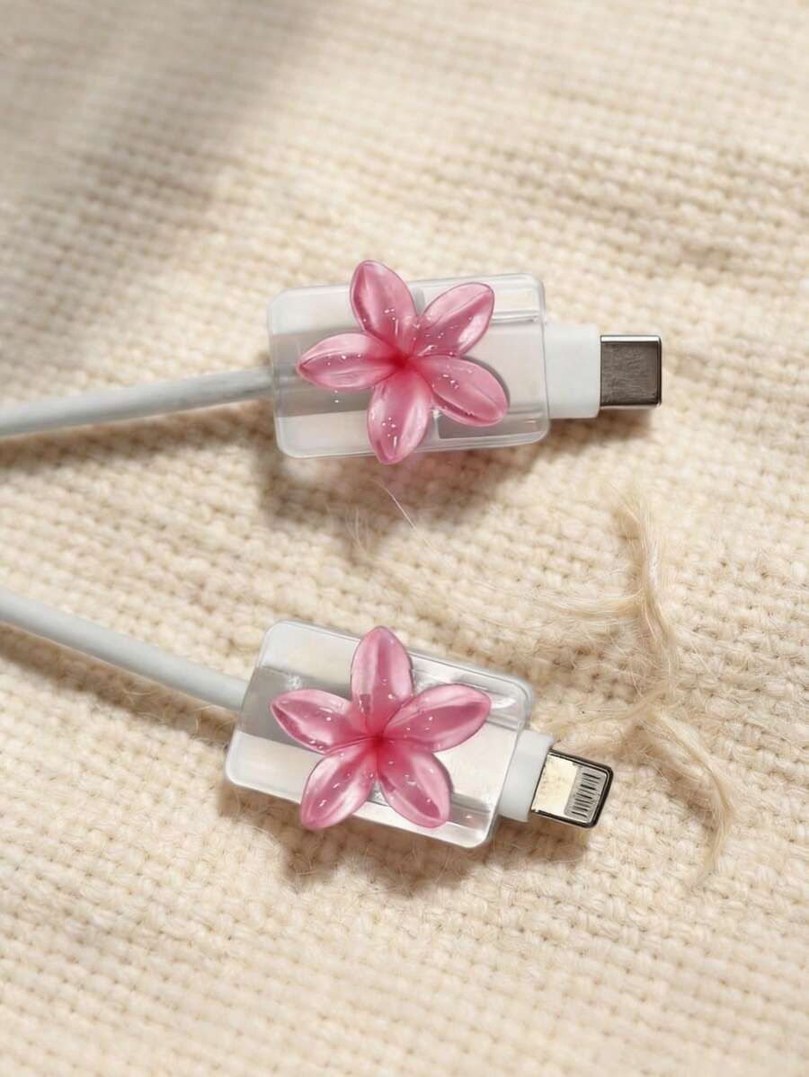 2件裝數據線保護套，充電線防斷裂，樹脂材質，無需電池，適用於 Type-C-Type-C，適用於 Type-C-