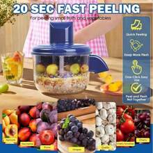 1pc Automatic Grape & Garlic Peeler Machine - Electric Fruit Skin Remover For Home Kitchens & Commercial Use - Blue - View 5