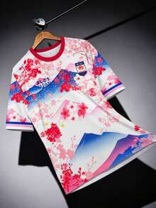 Japanese Men's Soccer Jersey & Bushido Pattern Lightweight Soft & Match, Training, Casual Wear & Samurai Spirit - White - View 8